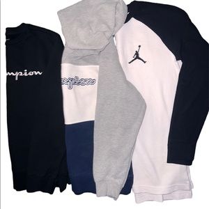 3pc lot boys size Large champion and Jordan brand shirts